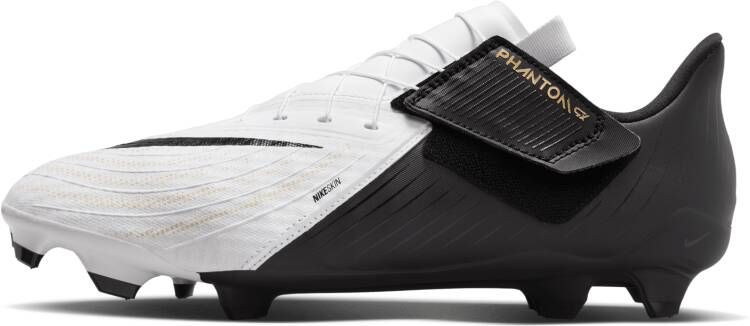Nike Phantom GX II Academy EASYON Gras Kunstgras Voetbalschoenen (MG) Zwart Gebroken Wit Goud