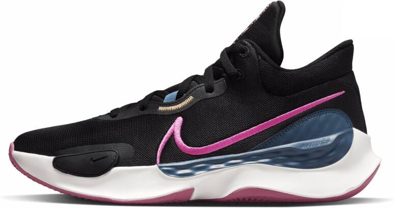 Nike Renew Elevate 3 Black Pinksicle Valerian Blue Schoenmaat 40 1 2 Basketball Performance Low DD9304 004 - Foto 4