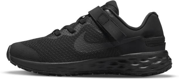 Nike Revolution 6 FlyEase Eenvoudig aan en uit te trekken kleuterschoenen Zwart