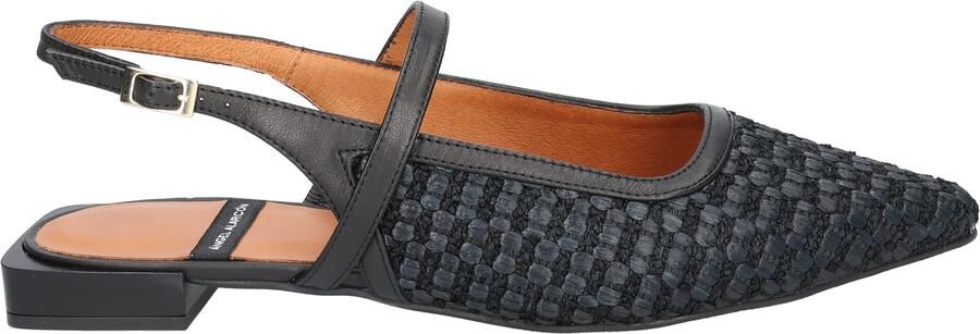 Angel Alarcon Imelda 26002 530B Raffia Black Slingback Zwart Leer Dames Zwart - Foto 2