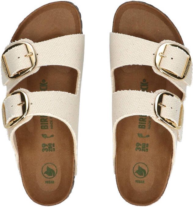 Birkenstock Arizona Big Buckle Women Vegan Canvas Eggshell Narrow Slippers