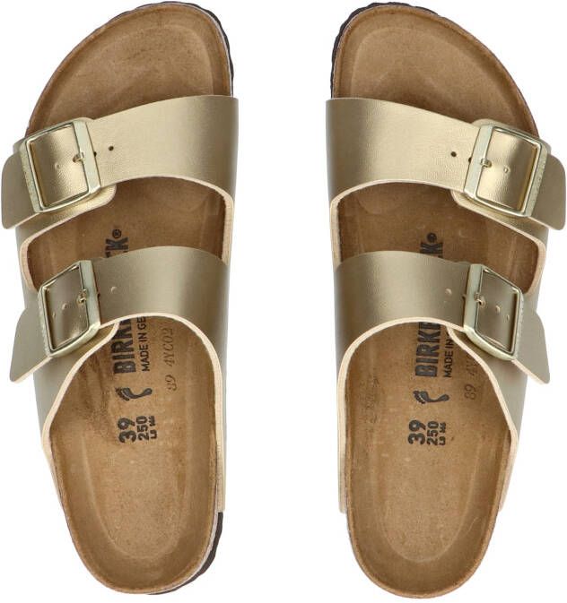 Birkenstock Arizona Women Metallic Gold Birko-Flor Narrow