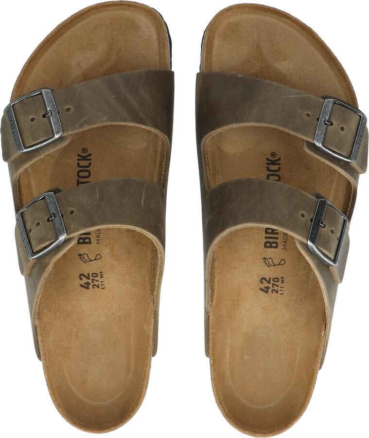 Birkenstock Slipper Arizona 1019313 Khaki Groen Vet Leer Normaal Zacht Voetbed - Foto 9