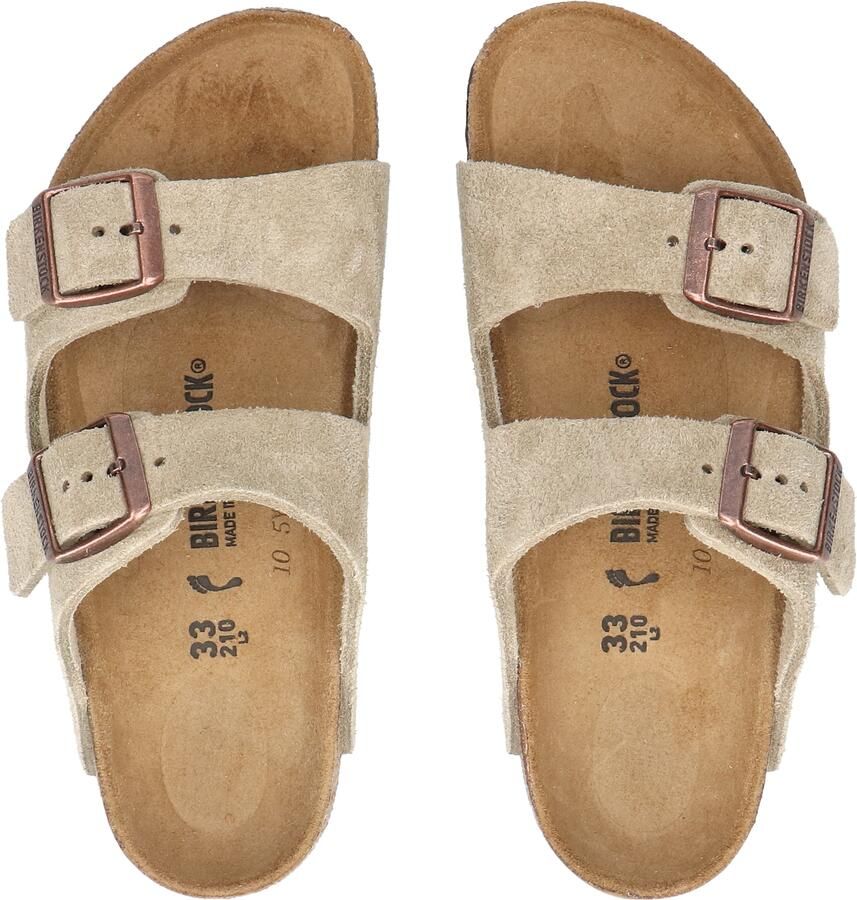 Birkenstock Kid's Arizona Suede Leather Sandalen Narrow beige bruin - Foto 6