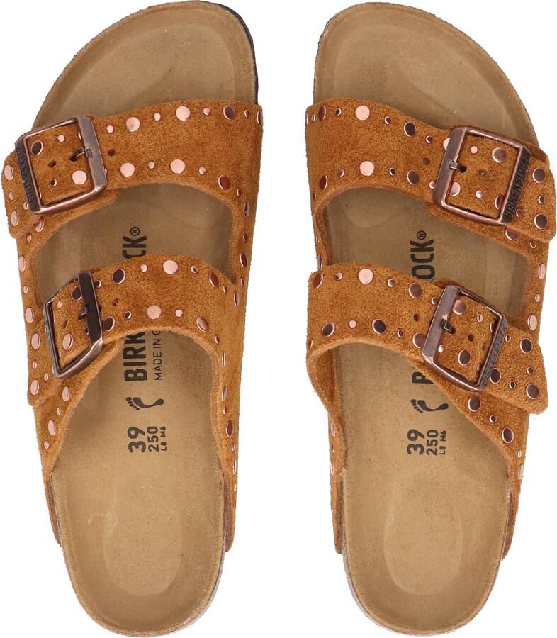 BIRKENSTOCK Teenslippers Dames Arizona Rivet Border Maat: 40 Materiaal: Suède Kleur: Camel - Foto 6