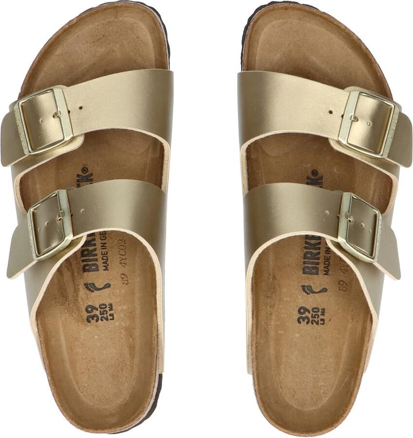Birkenstock Arizona Women Birko Flor Metallic Gold Narrow