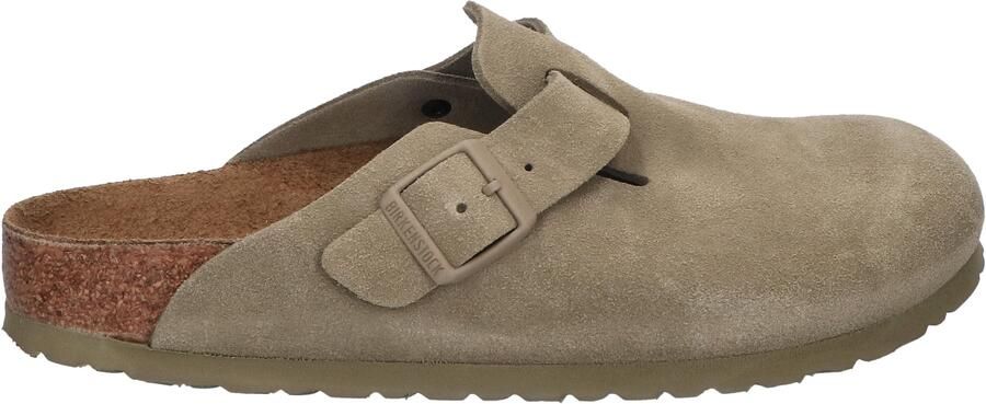 Birkenstock Boston Men Suede Faded Khaki Narrow