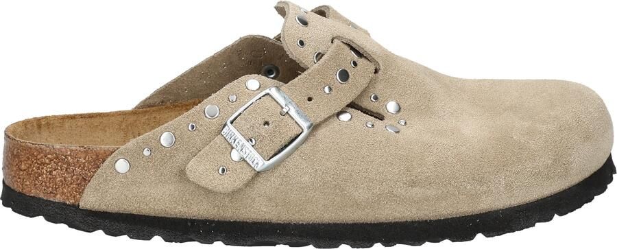 Birkenstock Boston Women Rivet Suede Taupe Narrow