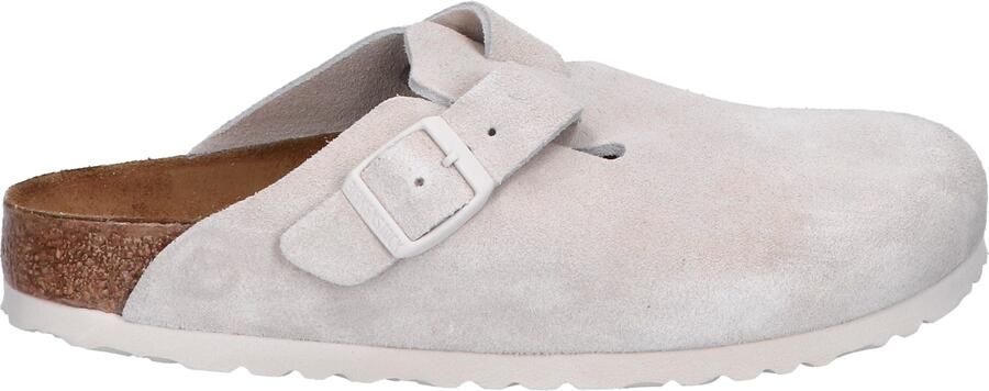 Birkenstock Boston Women Suede Antic White Narrow