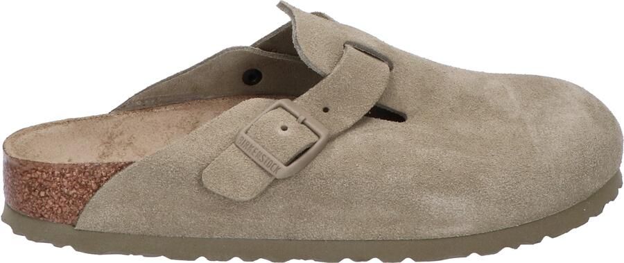 Birkenstock Boston Women Suede Faded Khaki Narrow