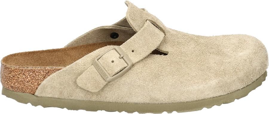 Birkenstock Boston Women Suede Faded Khaki Narrow