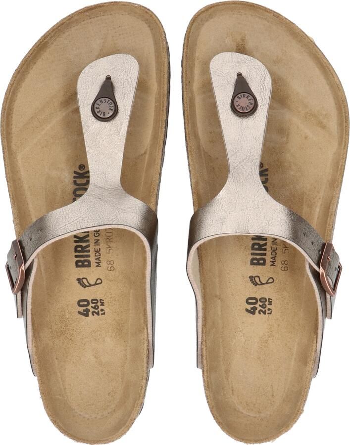 Birkenstock Gizeh Women Birko Flor Taupe Metal Regular