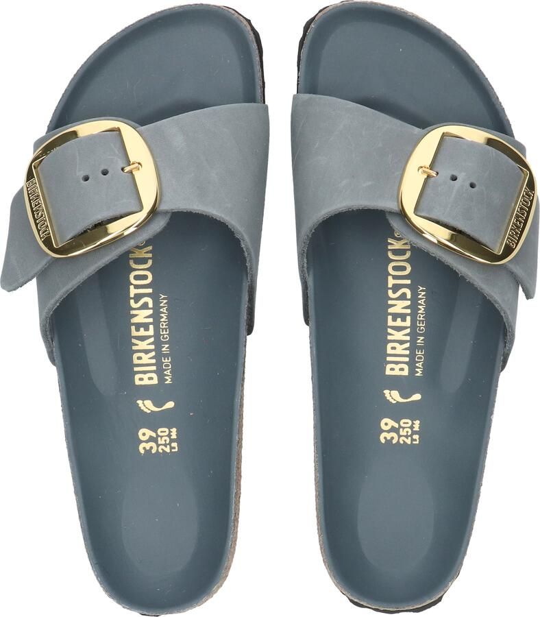 Birkenstock Madrid Women Big Buckle Leather Oiled Basalt Grey Narrow