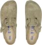 Birkenstock Suede Leather Boston Platte Schoenen Green - Thumbnail 5