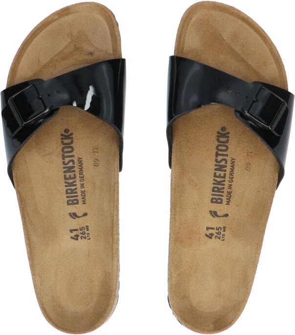 Birkenstock Madrid Black Lak Narrow Fit Slippers