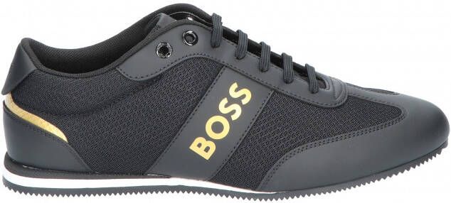 Boss Rusham Lowp Black Gold Lage sneakers