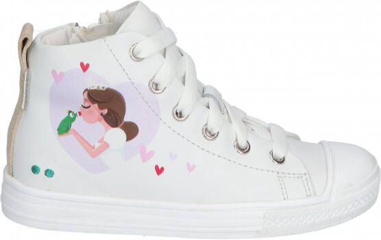 BunniesJR Bunnies JR 222235-500 Meisjes Hoge Sneakers Wit Print Leer Veters - Foto 2
