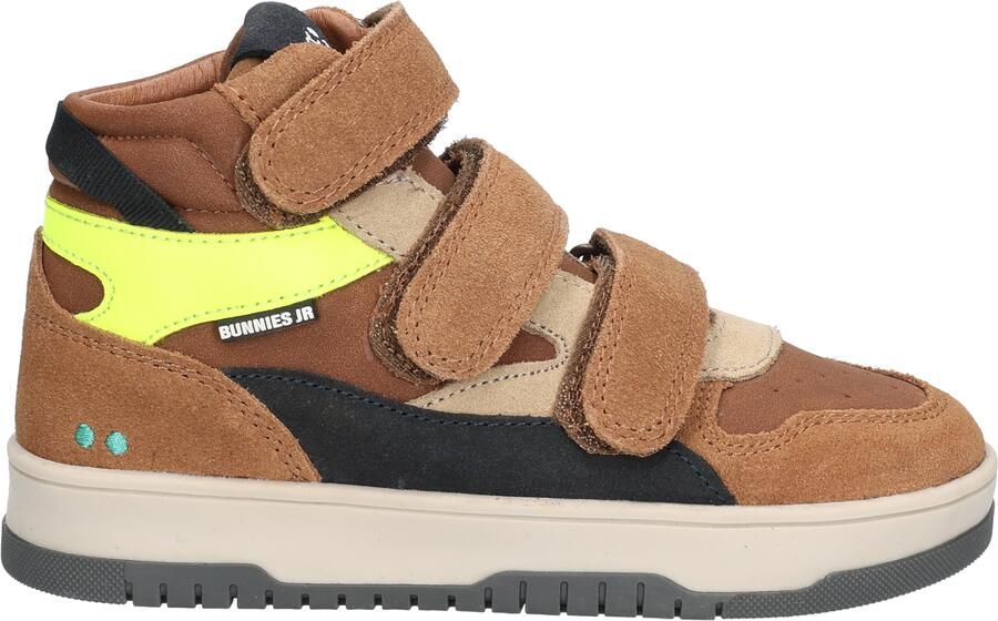 BunniesJR 225991-414 Jongens Hoge Sneakers Bruin Leer Klittenband Met Rits - Foto 9