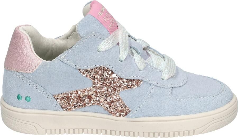 BunniesJR 226207-422 Meisjes Lage Sneakers Blauw Leer Veters - Foto 2