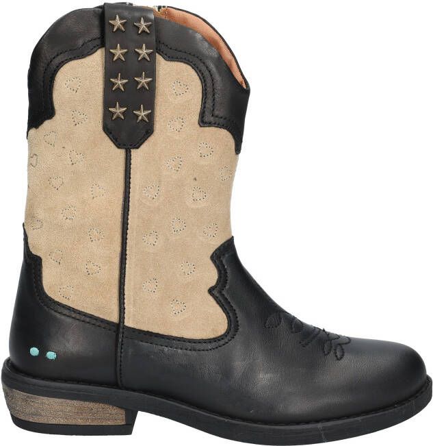 BunniesJR 225828-589 Meisjes Cowboy Boots Zwart Leer Ritssluiting - Foto 4