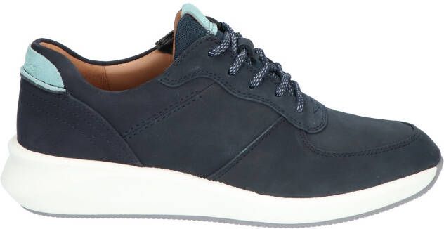 Clarks Un Rio Sprint Navy Nubuck Veterschoenen