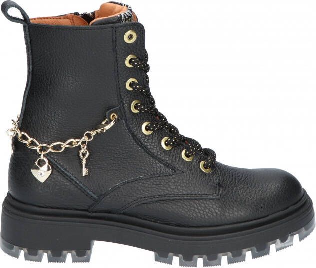 Develab 41444 Veterboots Laarzen Met Veters Meisjes Kids Zwart - Foto 6
