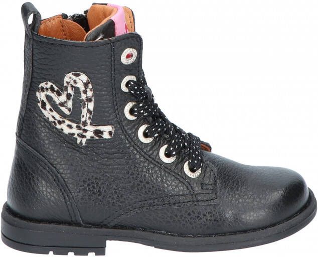 Develab 42658 Veterboots Laarzen Met Veters Meisjes Kids Zwart - Foto 6