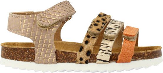 Develab leren sandalen taupe oranje Bruin Meisjes Leer Meerkleurig 25 - Foto 3