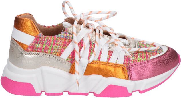 Dwrs label Los Angeles Tweed Pink Champagne Lage sneakers