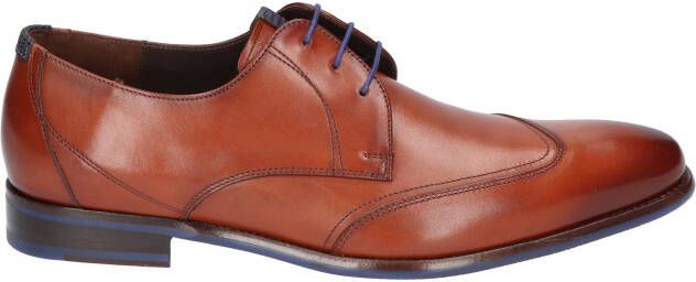 Floris van bommel De Stijler 07.00 Dark Cognac H-Wijdte Veterschoenen