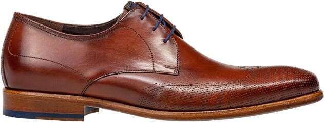 Floris van bommel De Stijler 28.00 Dark Cognac H-Wijdte Veterschoenen