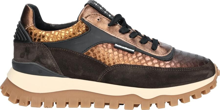FLORIS VAN BOMMEL Lage Sneakers Dames Sfw-10100 Grommi Maat: 41 Materiaal: Suède Kleur: Bronskleurig - Foto 3