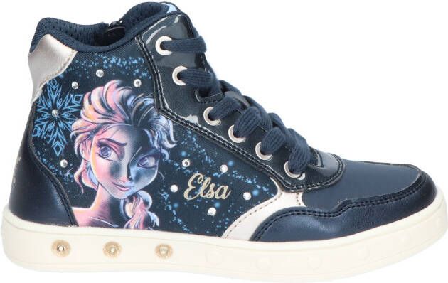 Geox Skylin Girl Elsa Navy Platinum Sneakers hoge-sneakers