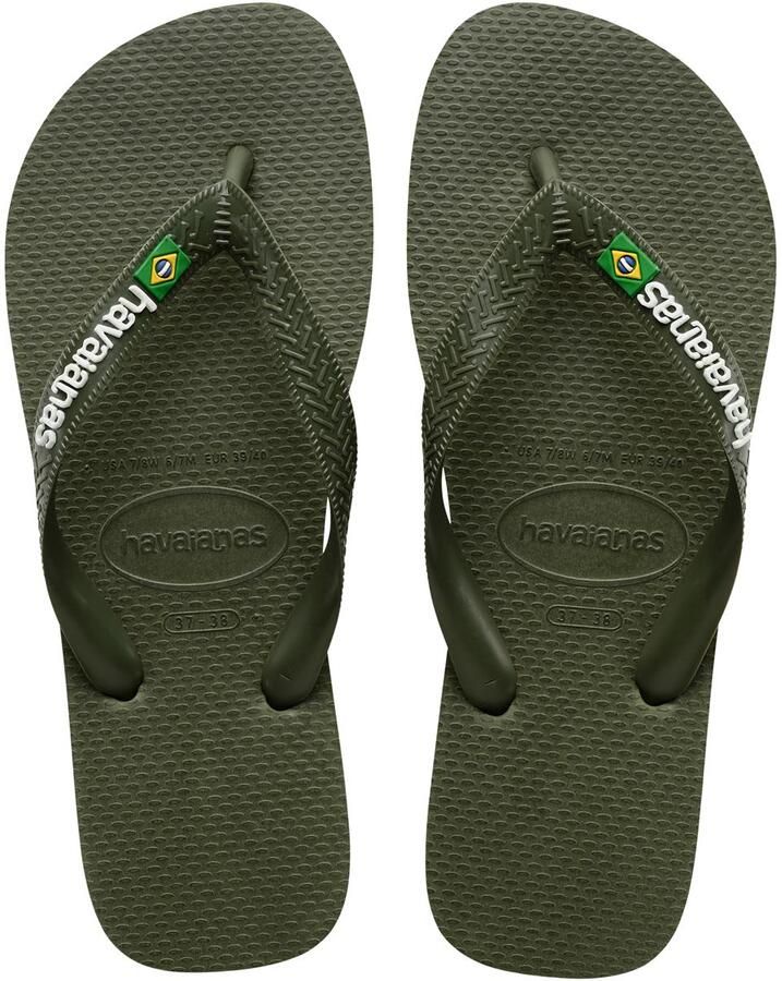 Havaianas Brasil Logo Green Olive