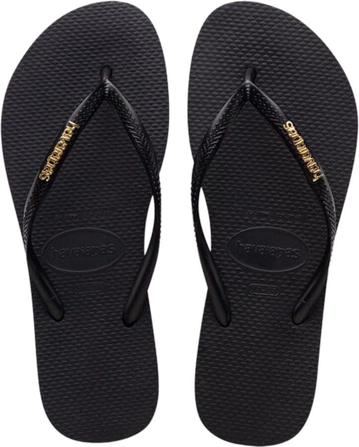 Havaianas Logo Metallic Black Golden