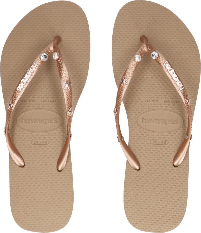 Havaianas Slim Luxury Aqua Rose Gold