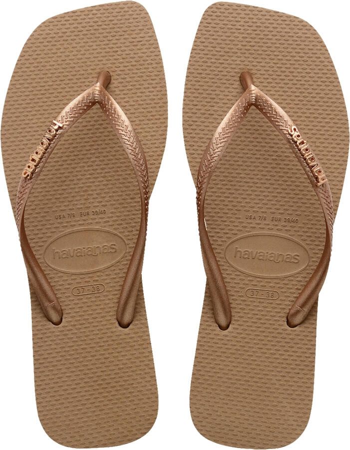 Havaianas Square Logo Metallic Rose Gold