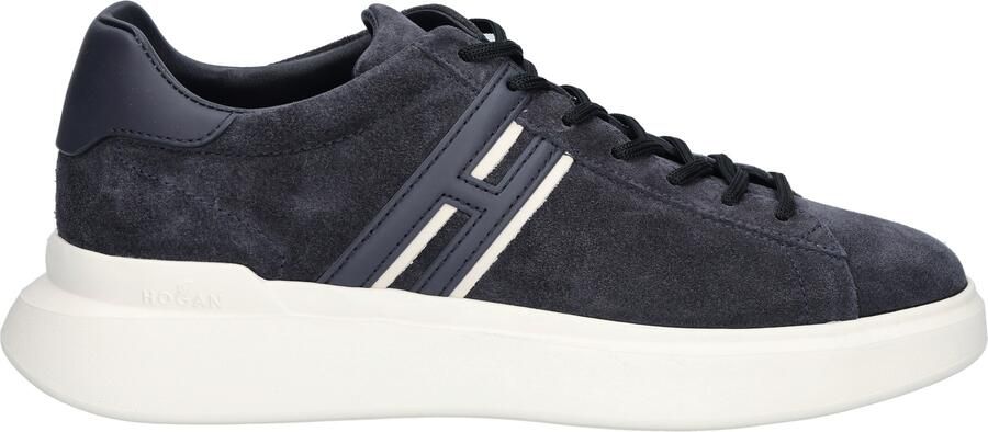 HOGAN Lage Sneakers Heren H580 Allacciato H Slash Maat: 44 5 Materiaal: Suède Kleur: Donkerblauw - Foto 4