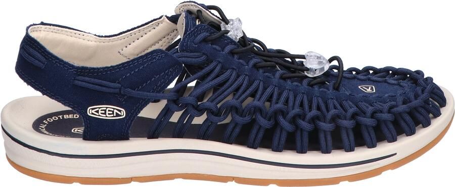 Keen Footwear Uneek Canvas Open Air Sneaker Men Navy Birch