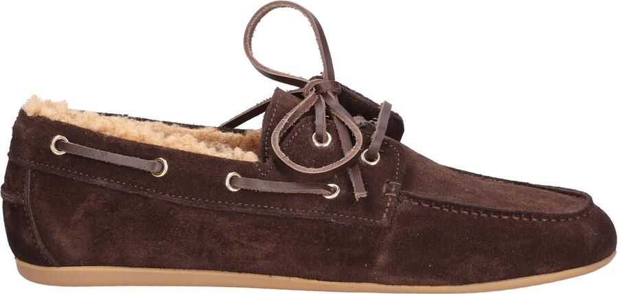 Miss behave Xanthi Dark Brown Suede Shearling