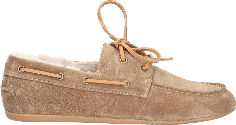 Miss behave Xanthi Taupe Suede Shearling