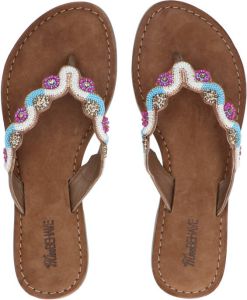 Miss behave Olava Taupe Multi Slippers