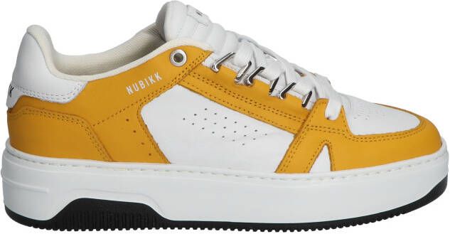 Nubikk Basket Buxton White Leather Yellow Lage sneakers