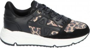 Nubikk Ross Trek Edge JR Black Leather Leopard Lage sneakers