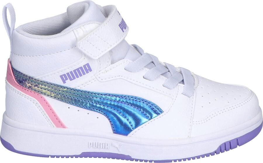 Puma Rebound V6 Mid Bouncy Velcro White Lavender Mauve