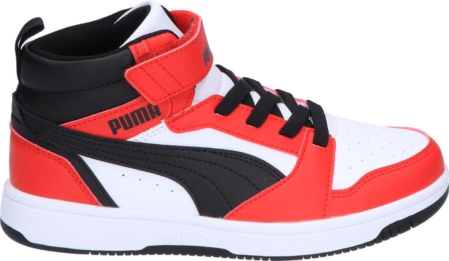 Puma Rebound V6 Mid Velcro White Black Red