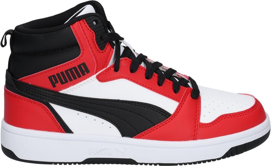 Puma Rebound V6 Mid White Black Red