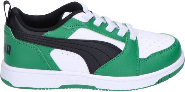 Puma Rebound V6 Low White Black Green Lage sneakers