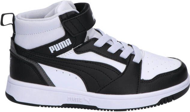 Puma Rebound V6 Mid Basket Velcro White Black Grey