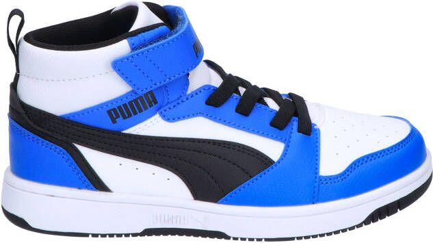 Puma Rebound V6 Mid Basket Velcro White Black Blue